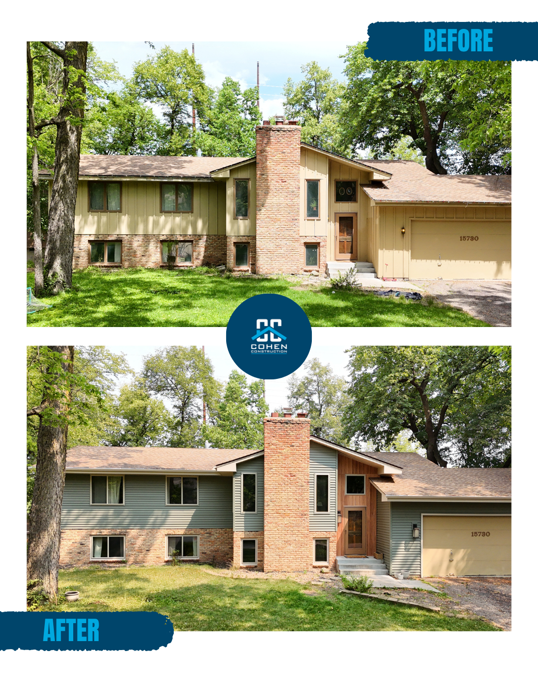 Window, Siding, Soffit, Fascia, and Gutter replacement with EDCO Perspectives Steel Siding Accent Detail in color Hickory in Plymouth, MN